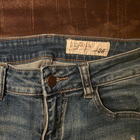 PISTOLA Skinny Jeans Women's Size 26 Blue Denim Distressed Ankle Zipper P6855NL - Picture 4 of 7